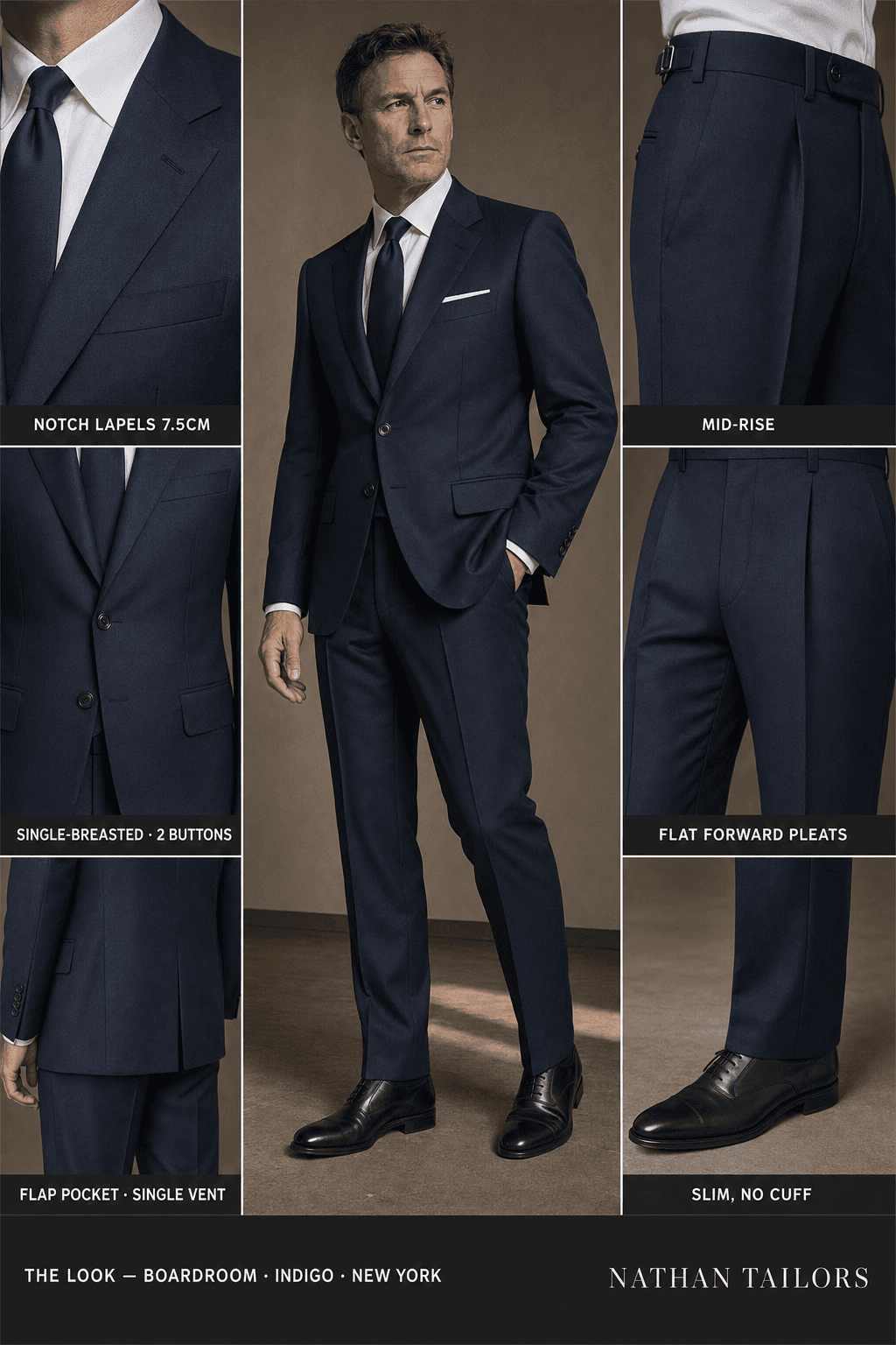 Your indigo single-breasted suit