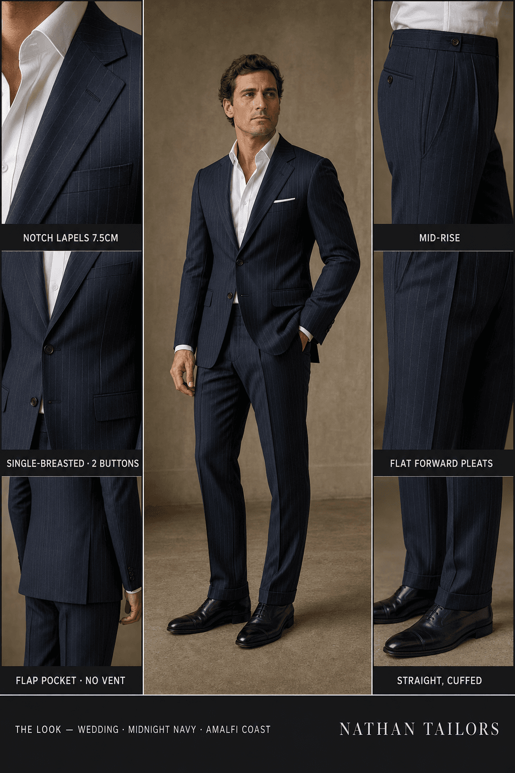 Your midnight navy single-breasted suit