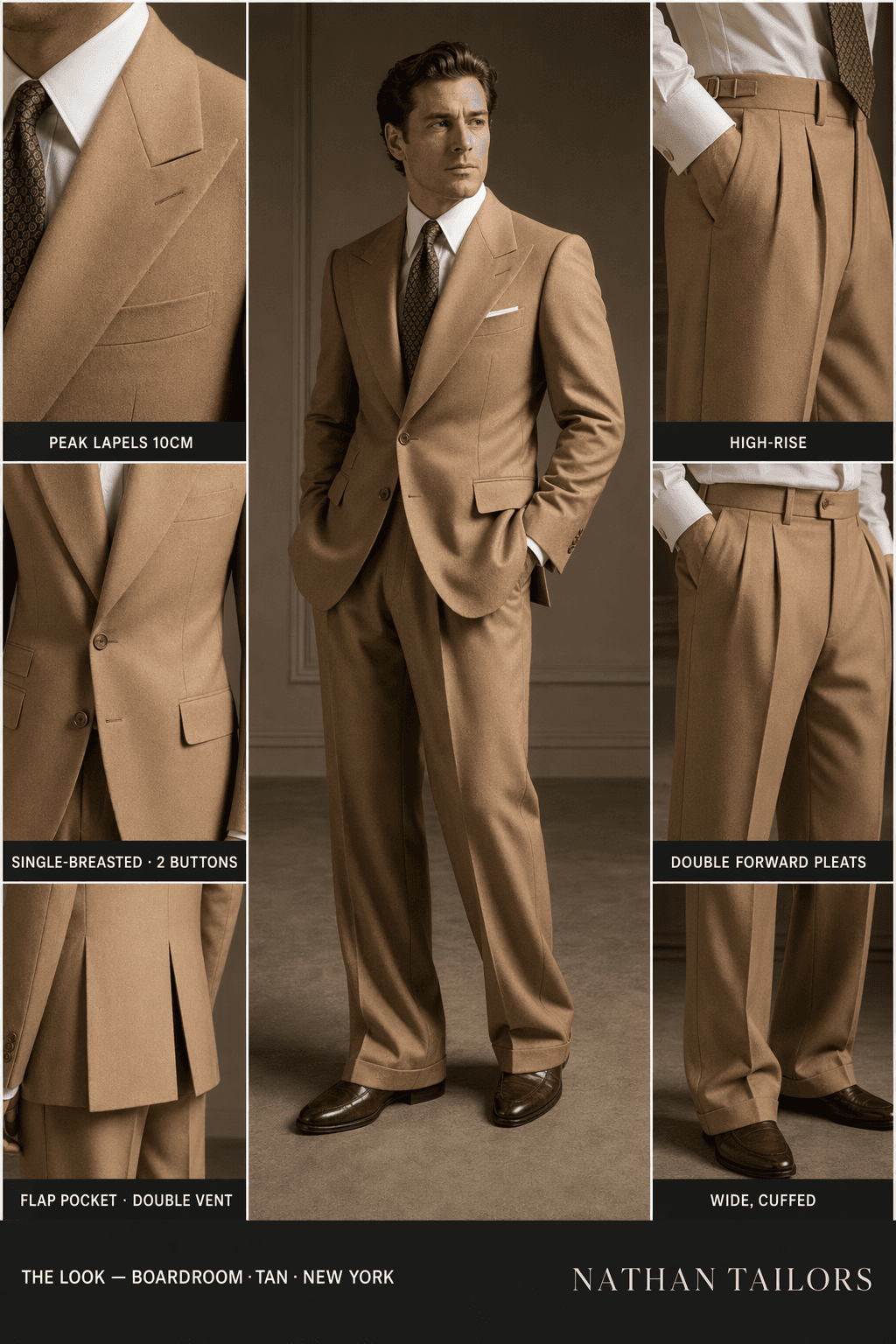 Your tan single-breasted suit