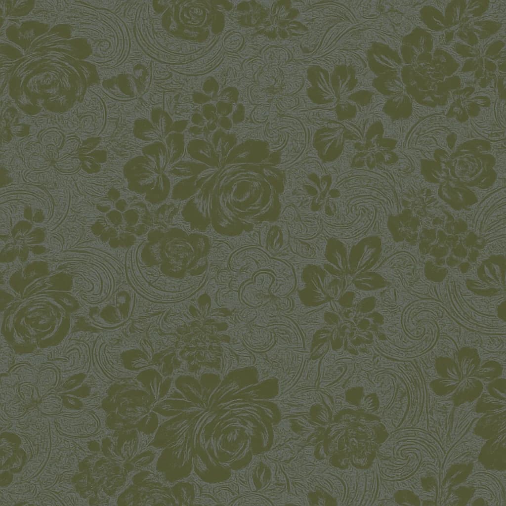 Silk Blend Olive Gray Floral Suiting Fabric — Silk Blend fabric swatch from a Hoi An tailor