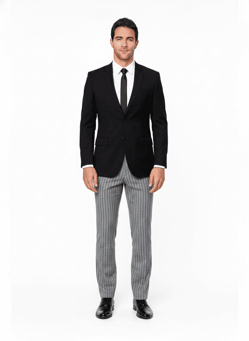 Cotton Gray Solid Dress Shirt Fabric on pants — AI-rendered by Nathan Tailors, a Hoi An tailor