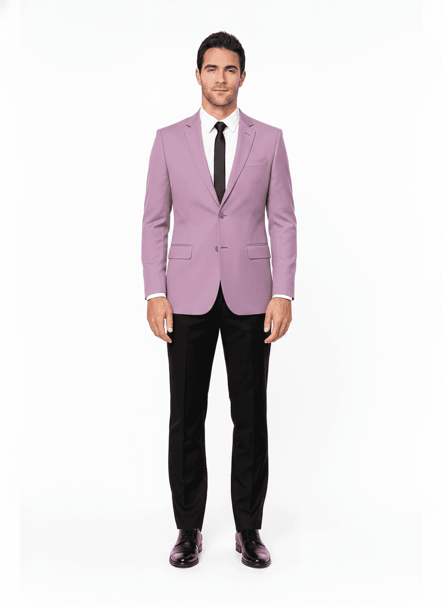 Organic Cotton Lavender Blush Solid Business Suits Fabric on jacket — Nathan Tailors Hoi An tailor