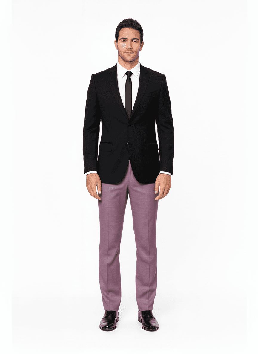 Linen Orchid Solid Casual Shirts Fabric on full suit β AI-rendered by Nathan Tailors, a Hoi An tailor