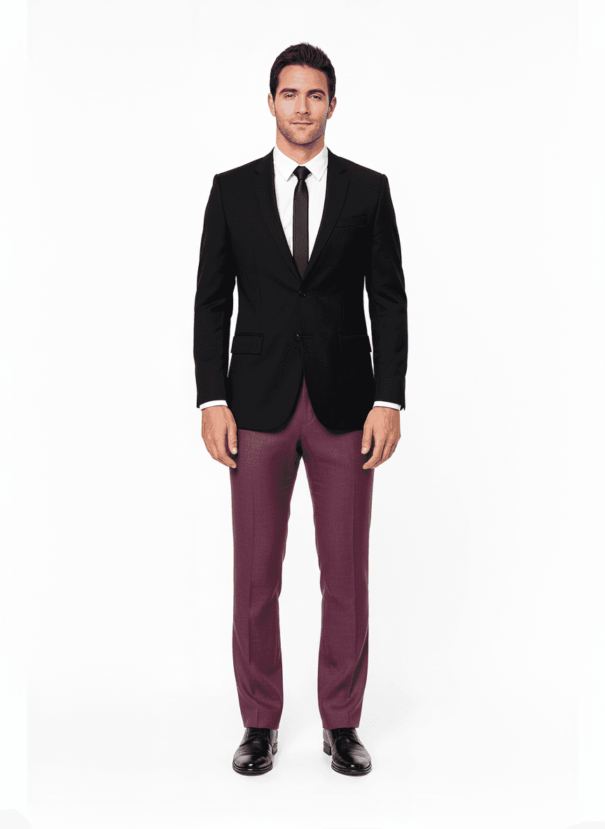 Linen Plum Solid Casual Shirt Fabric on pants β AI-rendered by Nathan Tailors, a Hoi An tailor