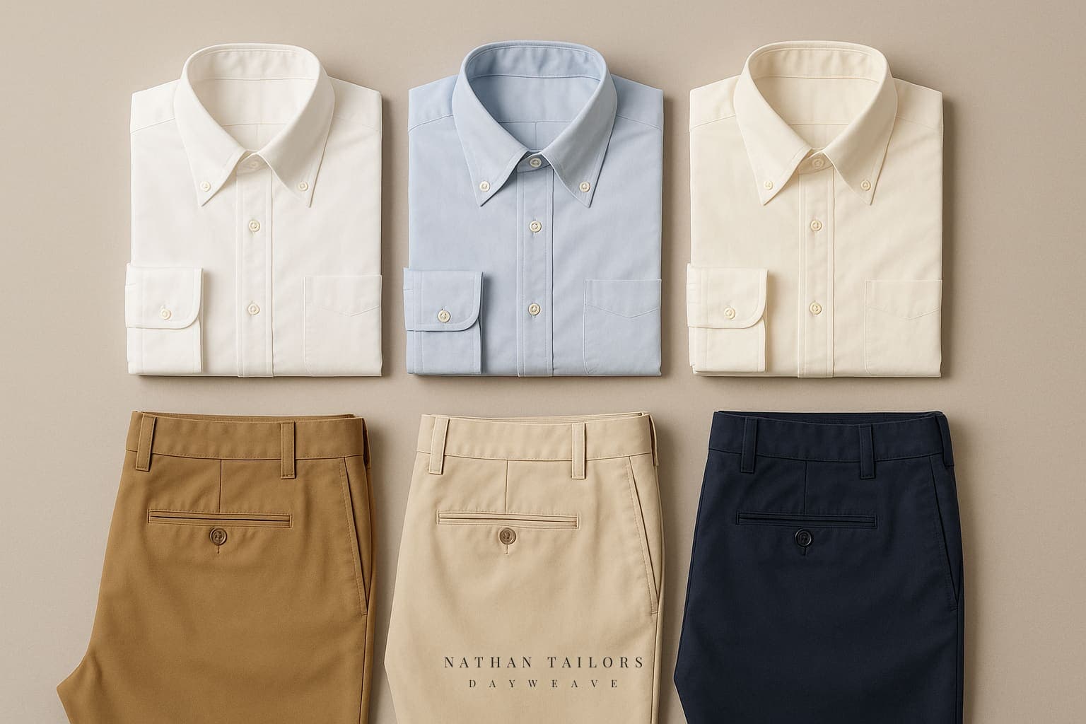 Five made-to-measure shirts and five chinos in DAYWEAVE cotton